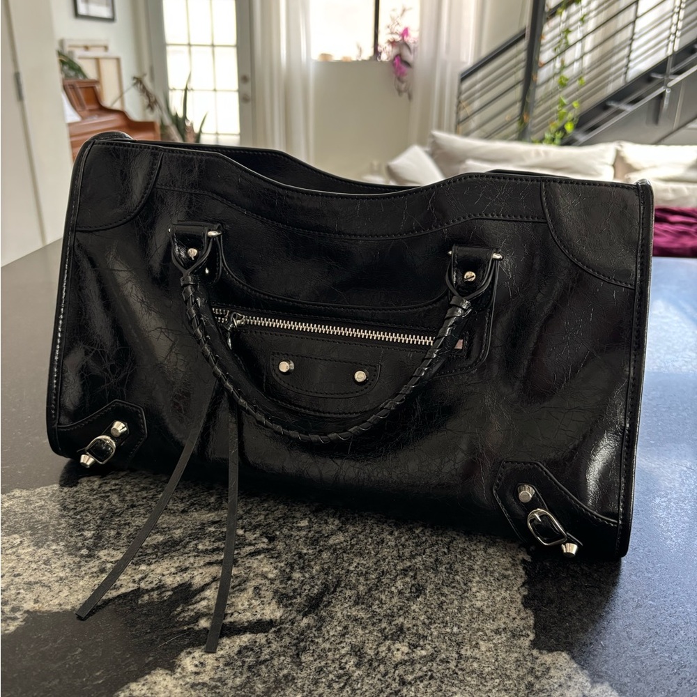 Black Moto Tote Bag Like New